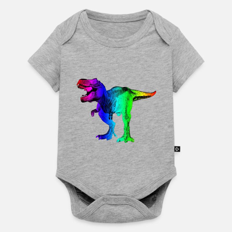 Techno T-Rex - Baby Premium short-sleeve bodysuit - heather grey