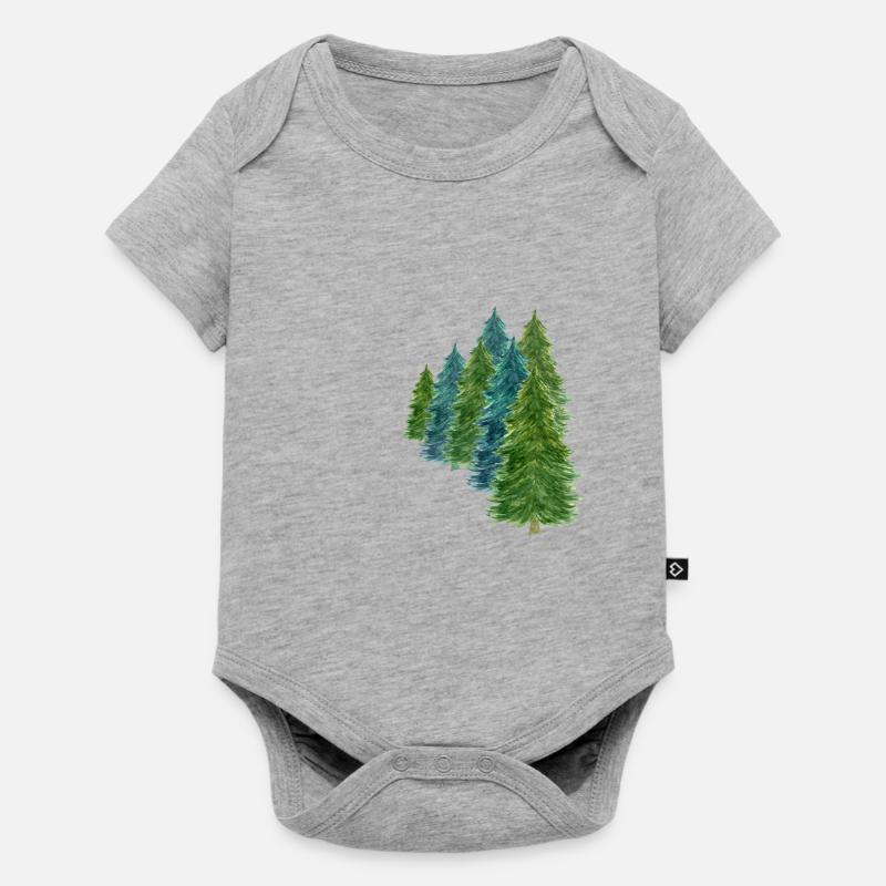 Forêt de sapins - Body à manches courtes Premium Bébé - gris chiné