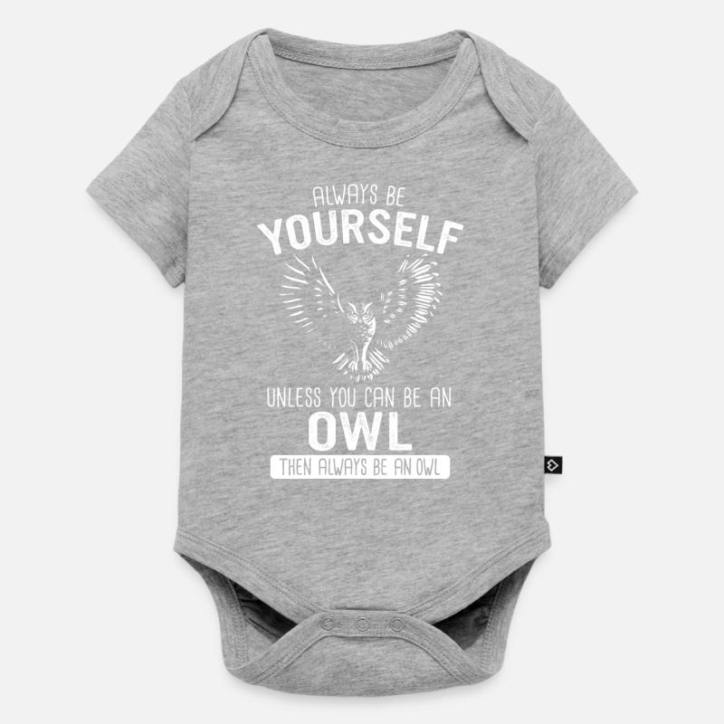 Eule Vogel Tier Eulen - Baby Premium Kurzarmbody - Grau meliert