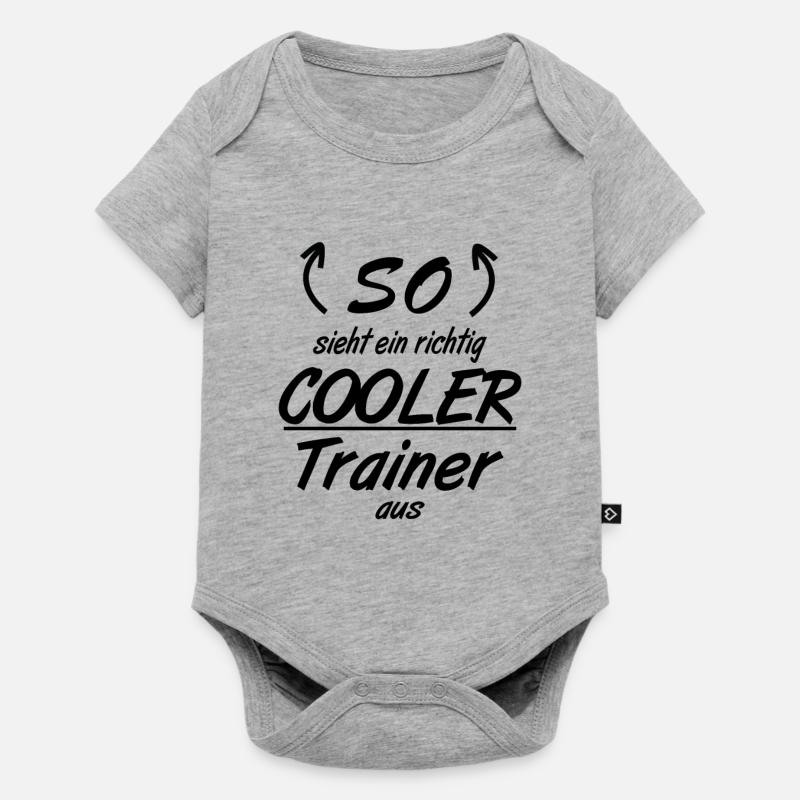 Trainer - So sieht eine richtig coole Trainer aus - Baby Premium Kurzarmbody - Grau meliert