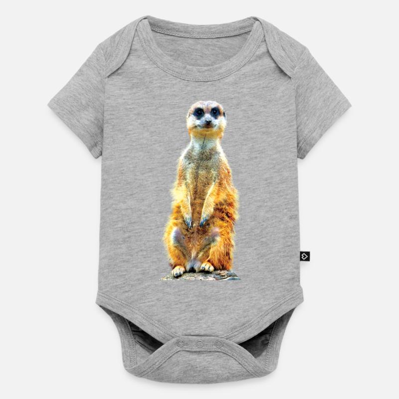 Suricate cool décontracté mignon mignon mignon - Body à manches courtes Premium Bébé - gris chiné