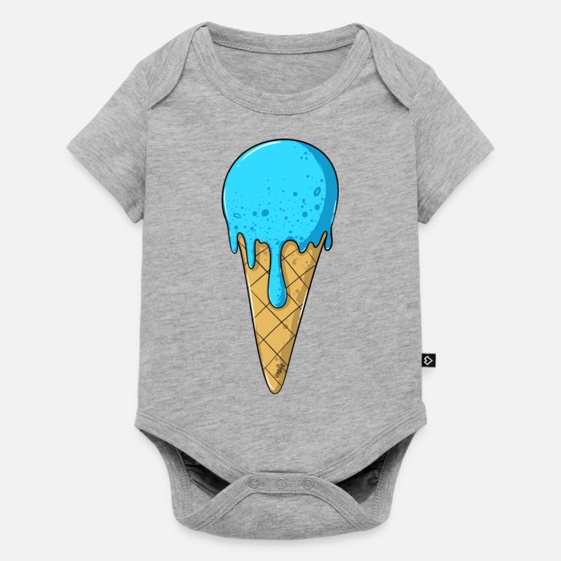 | de crème glacée | de crème glacée bleue Glace - Body à manches courtes Premium Bébé - gris chiné