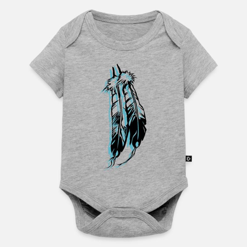 Feathers - Body à manches courtes Premium Bébé - gris chiné
