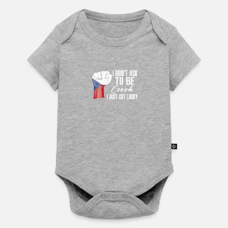 Fierté tchèque Drapeau tchèque cultivé - Body à manches courtes Premium Bébé - gris chiné