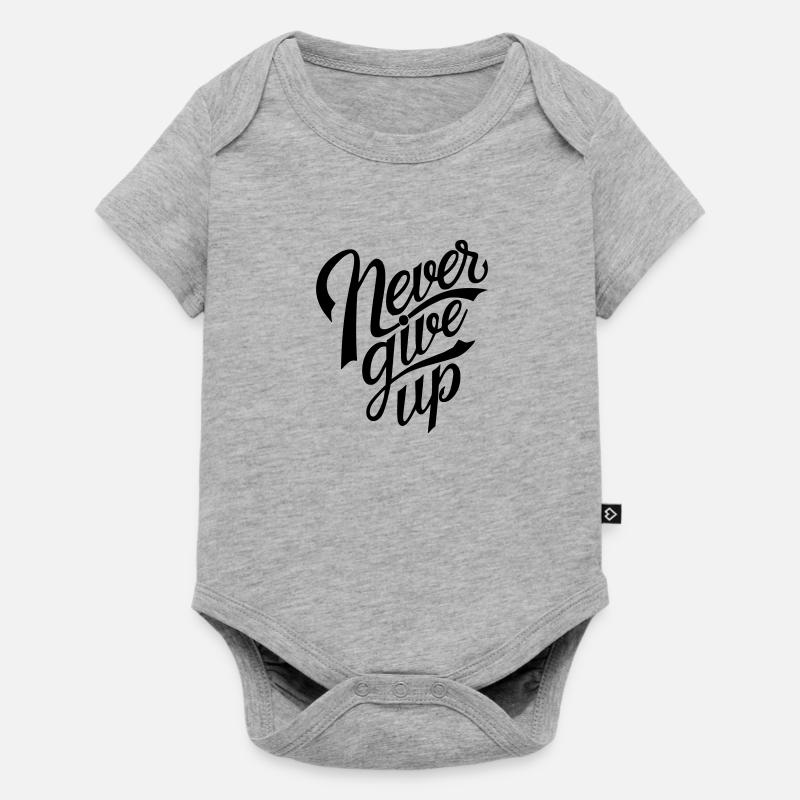 never give up - Body à manches courtes Premium Bébé - gris chiné