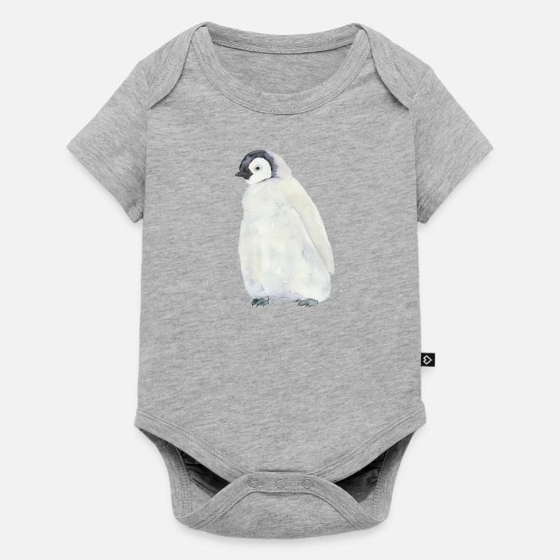 Pingouin - Body à manches courtes Premium Bébé - gris chiné
