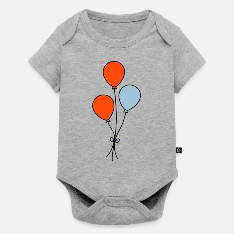 Luftballons dreifarbig - Baby Premium Kurzarmbody - Grau meliert