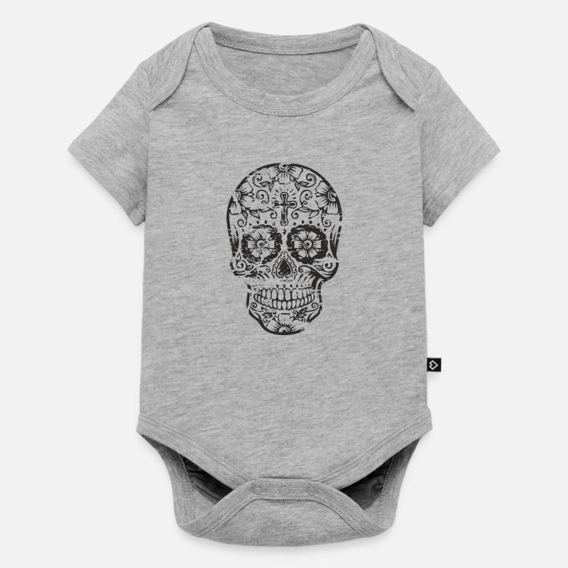 SUGAR SKULL - Baby Premium short-sleeve bodysuit - heather grey