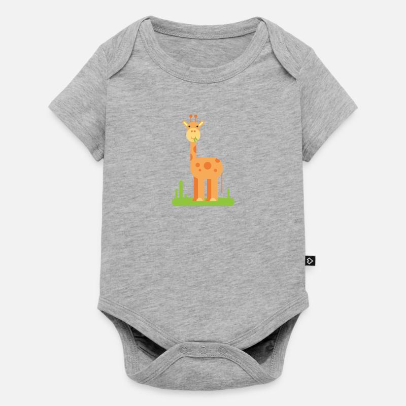 girafe - Body à manches courtes Premium Bébé - gris chiné