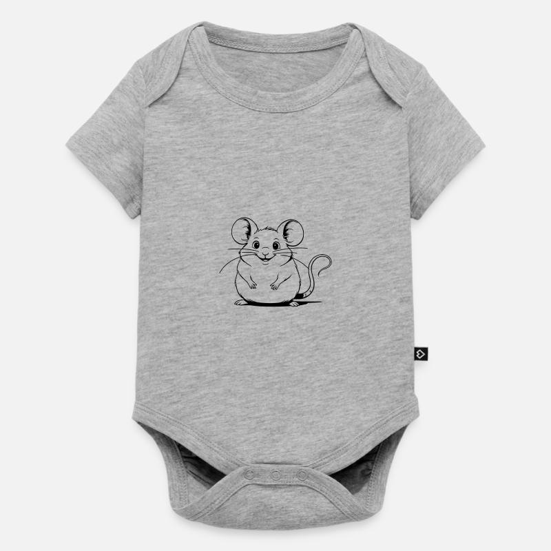 Chubby mouse as vector graphic - Baby Premium short-sleeve bodysuit - heather grey