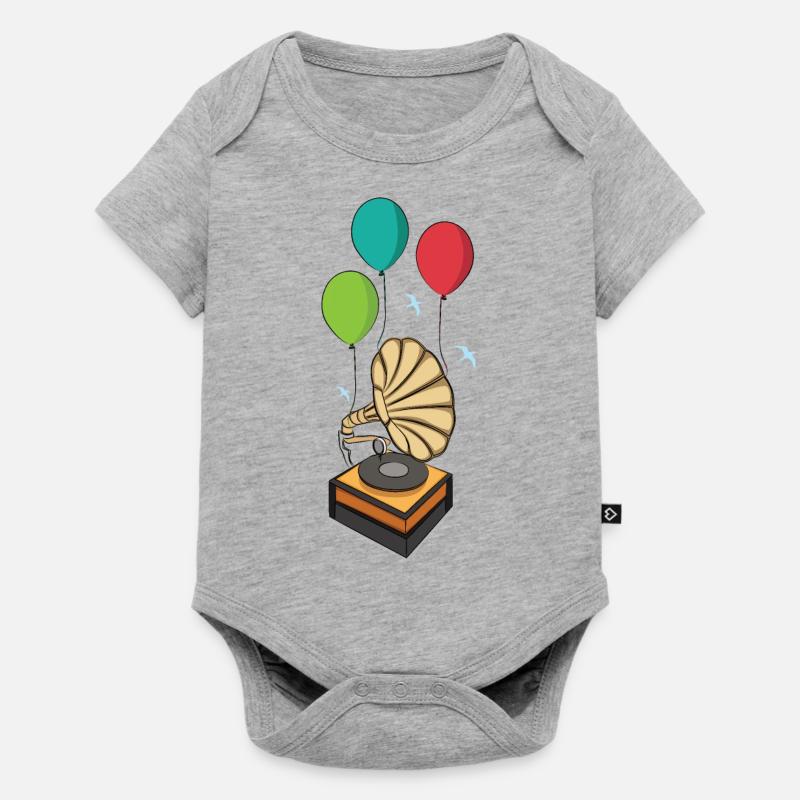 Gramophone avec ballons - Body à manches courtes Premium Bébé - gris chiné
