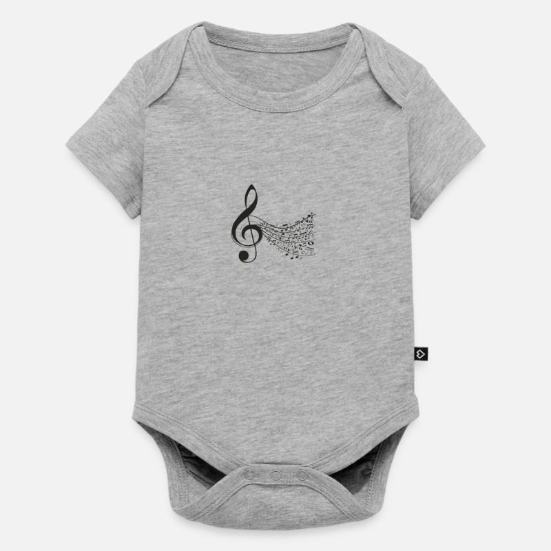 Notes de musique Symphony - Body à manches courtes Premium Bébé - gris chiné