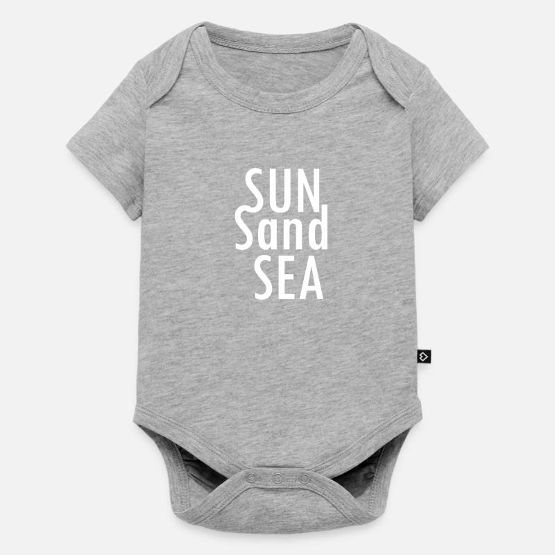 Soleil Sable Mer - Body à manches courtes Premium Bébé - gris chiné