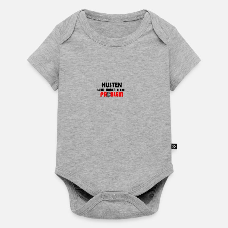 HUSTEN WIR HABEN EIN PROBLEM - Baby Premium Kurzarmbody - Grau meliert