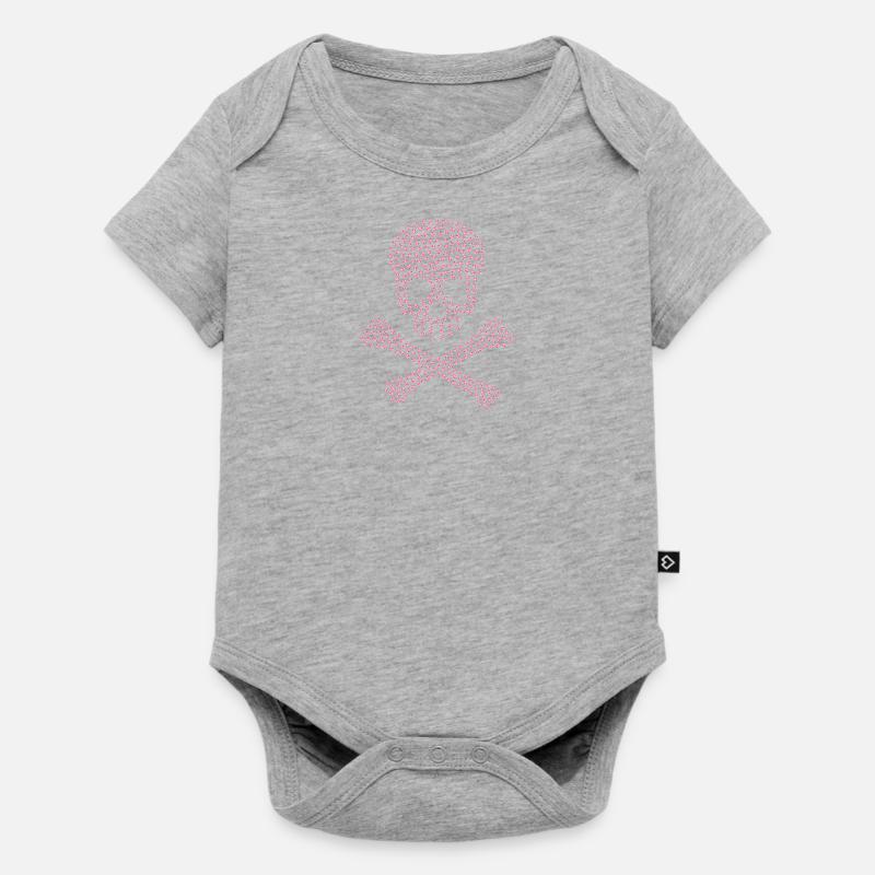 Crâne Rose - Body à manches courtes Premium Bébé - gris chiné