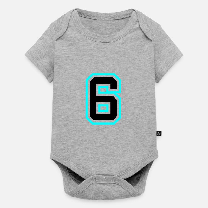 Symbole à 6 chiffres - Body à manches courtes Premium Bébé - gris chiné
