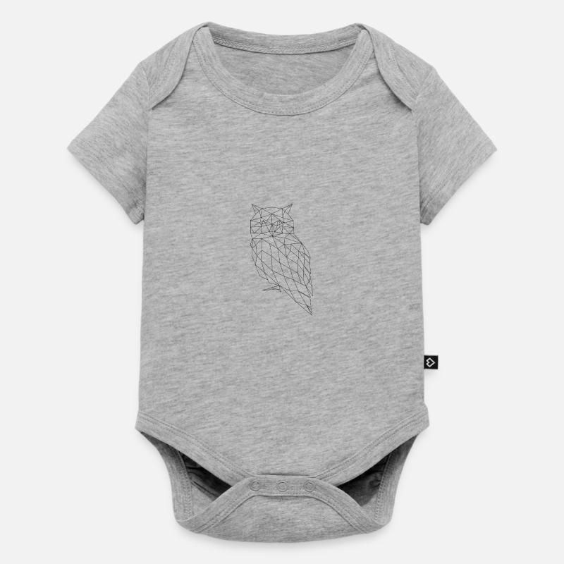 Hibou - Body à manches courtes Premium Bébé - gris chiné