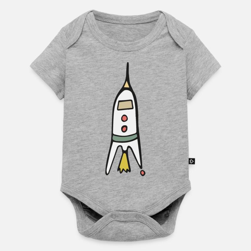 Space Rocket Launch - Baby Premium short-sleeve bodysuit - heather grey