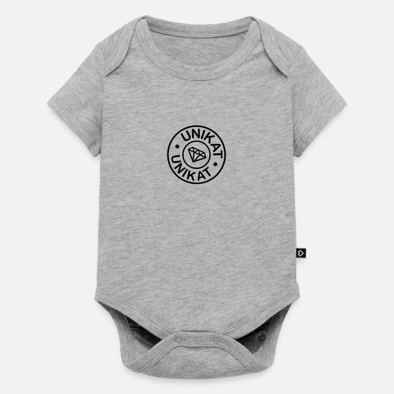 Unique avec Diamant - Body à manches courtes Premium Bébé - gris chiné