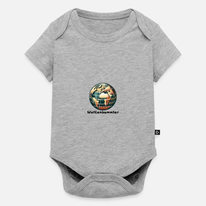 Globe-trotter - Body à manches courtes Premium Bébé - gris chiné