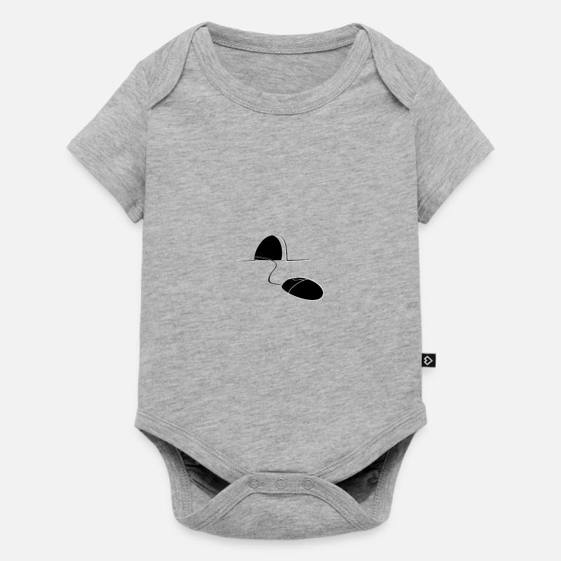 Funny Computer Geek Mouse - Baby Premium short-sleeve bodysuit - heather grey