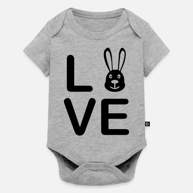 Lapin de Pâques - Body à manches courtes Premium Bébé - gris chiné