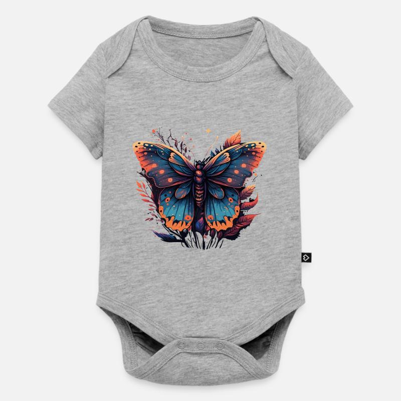 Papillon violet - Body à manches courtes Premium Bébé - gris chiné