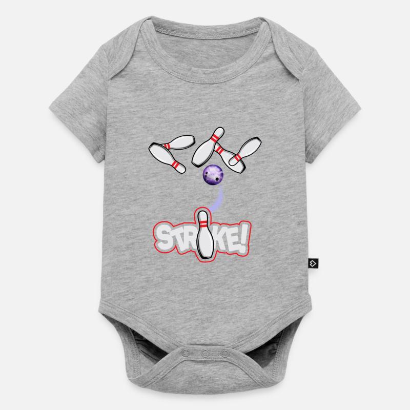 Bowling Strike - Baby Premium Kurzarmbody - Grau meliert