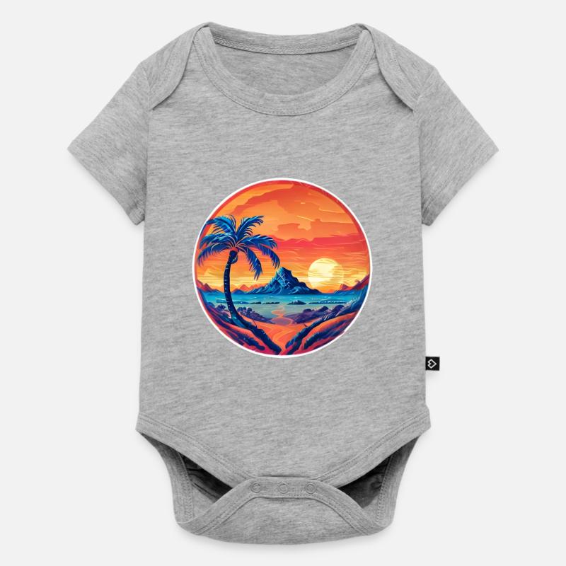 Complément Vintage Beach Landscape - Body à manches courtes Premium Bébé - gris chiné