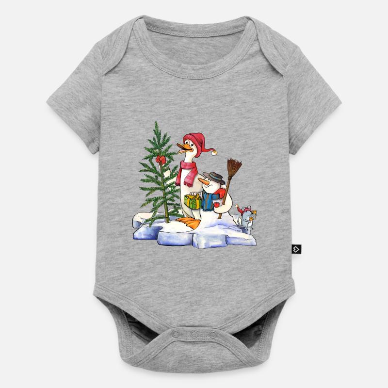 Canard de Noël - Body à manches courtes Premium Bébé - gris chiné
