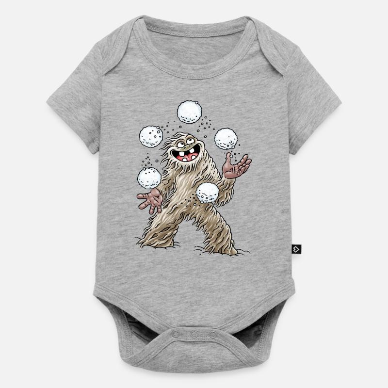 Yeti ludique - Body à manches courtes Premium Bébé - gris chiné