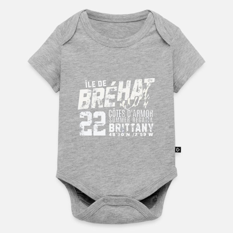 Ile de Brehat cote d armor vintage - Body à manches courtes Premium Bébé - gris chiné