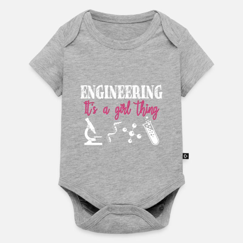 Engineering ist ein Mädchen-Ding - Baby Premium Kurzarmbody - Grau meliert