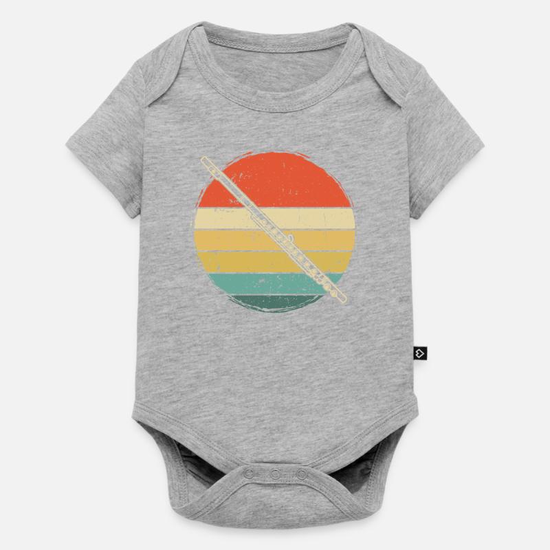 Querflöte Querflötenspieler Querflötist - Baby Premium Kurzarmbody - Grau meliert