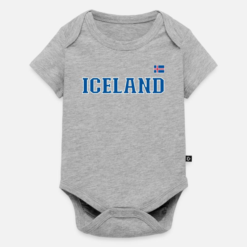 Drapeau de l’Iceland - Body à manches courtes Premium Bébé - gris chiné