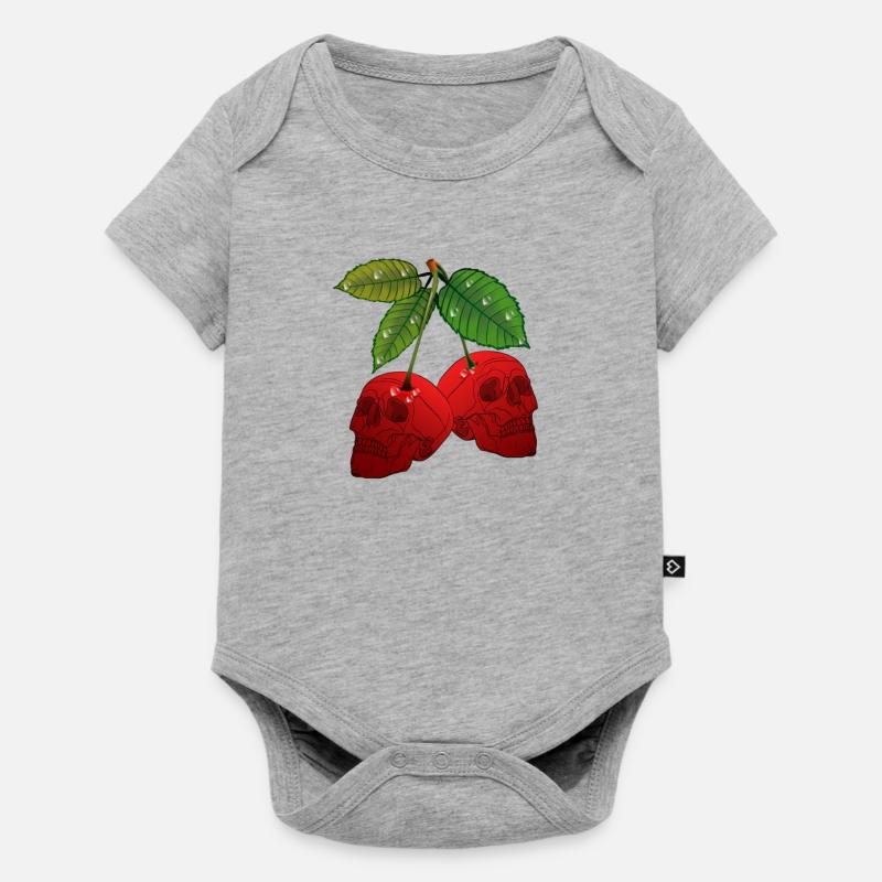 Crâne de cerise - Body à manches courtes Premium Bébé - gris chiné