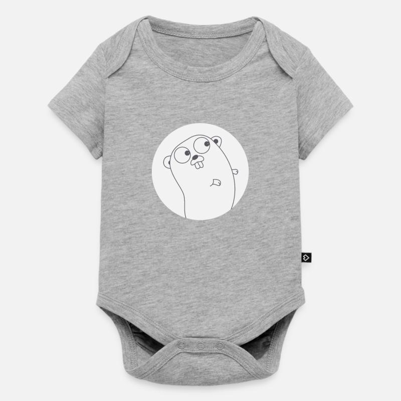 Golang Gopher Programmierer T-Shirt - Baby Premium Kurzarmbody - Grau meliert