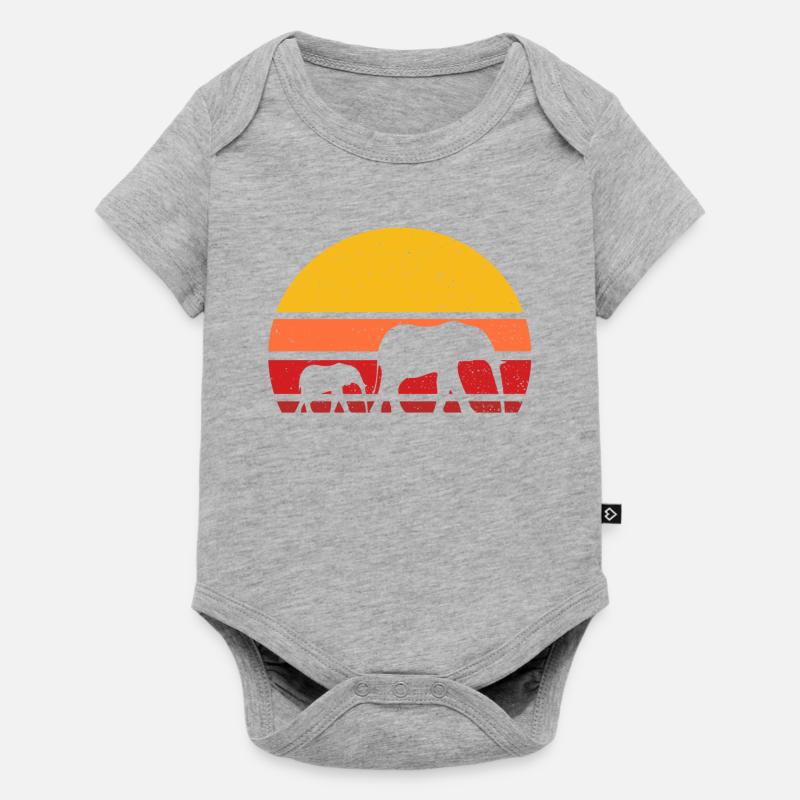 éléphant - Body à manches courtes Premium Bébé - gris chiné