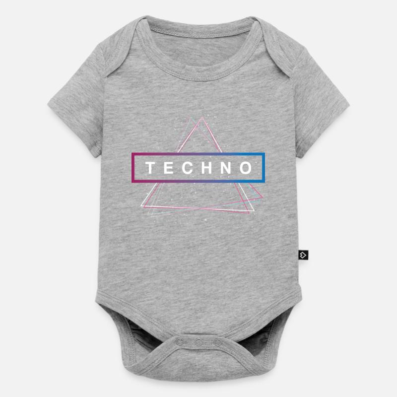 Techno triangle rave - Baby Premium short-sleeve bodysuit - heather grey