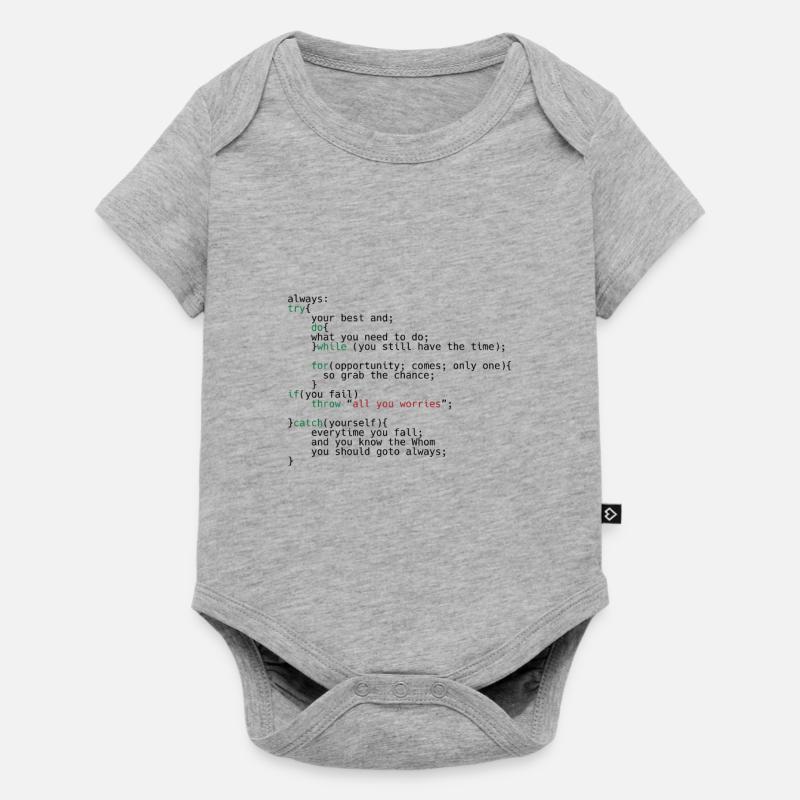 Geek Coder - Baby Premium Kurzarmbody - Grau meliert