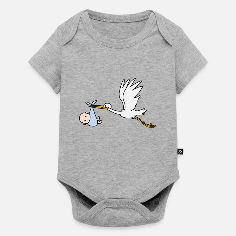 Bébé cigogne - Body à manches courtes Premium Bébé - gris chiné