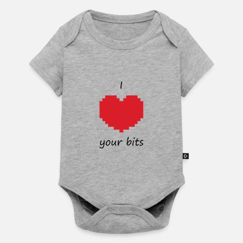 I love your bits - Body à manches courtes Premium Bébé - gris chiné