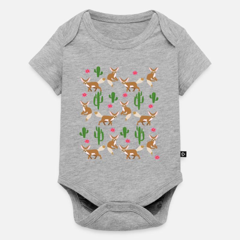Fox Wolf Fennec Fox Cute Gift Cactus - Baby Premium short-sleeve bodysuit - heather grey