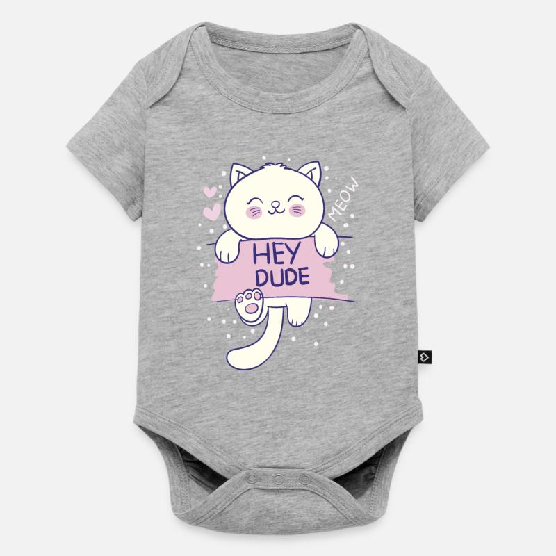 MEOW HEY DUDE - Body à manches courtes Premium Bébé - gris chiné