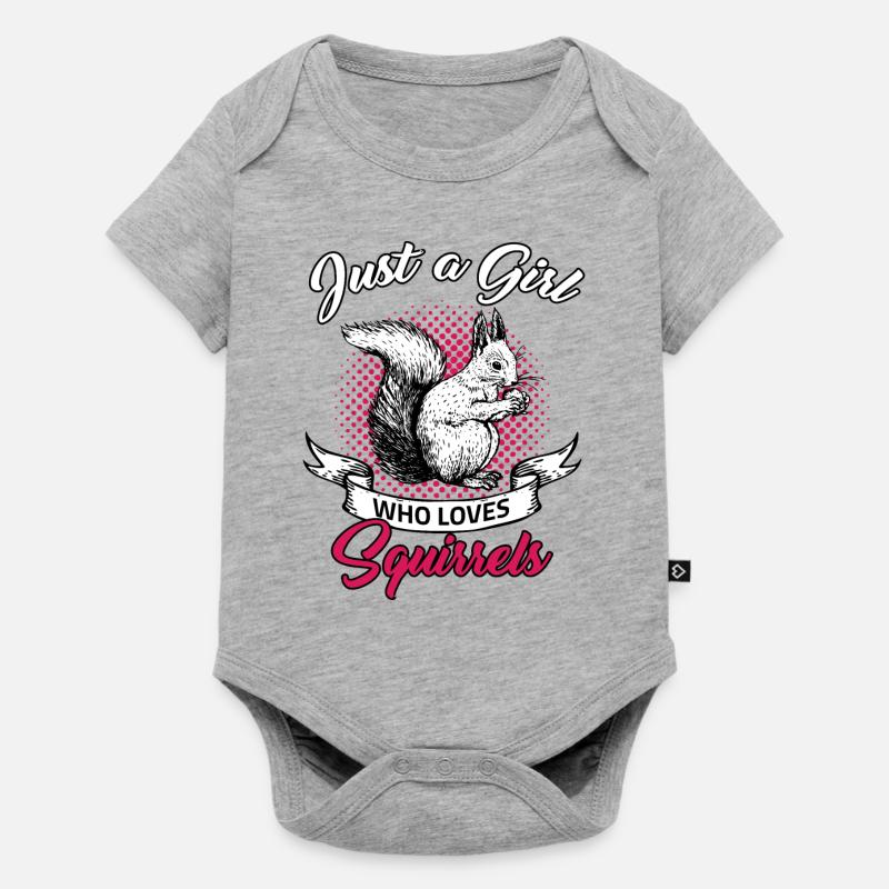 eichhörnchen - Baby Premium Kurzarmbody - Grau meliert