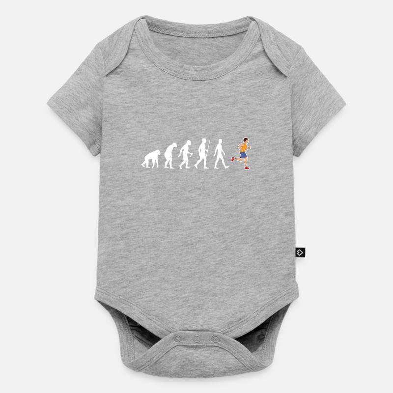 Running Evolution Jogging Cardio Run Runner Cadeau - Body à manches courtes Premium Bébé - gris chiné