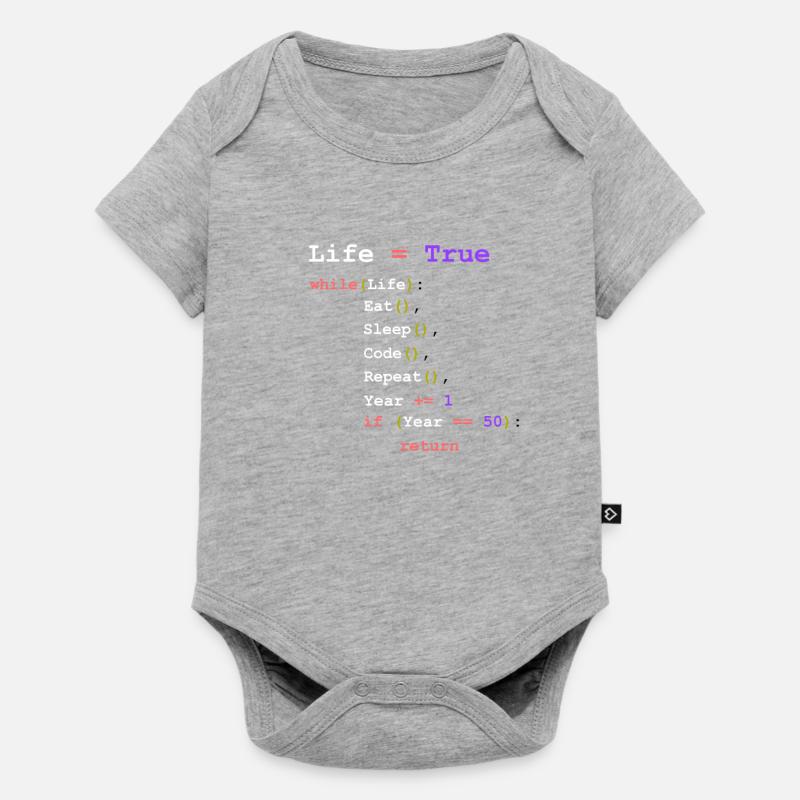 Eat Sleep Code Repeat - Programmierer - Baby Premium Kurzarmbody - Grau meliert