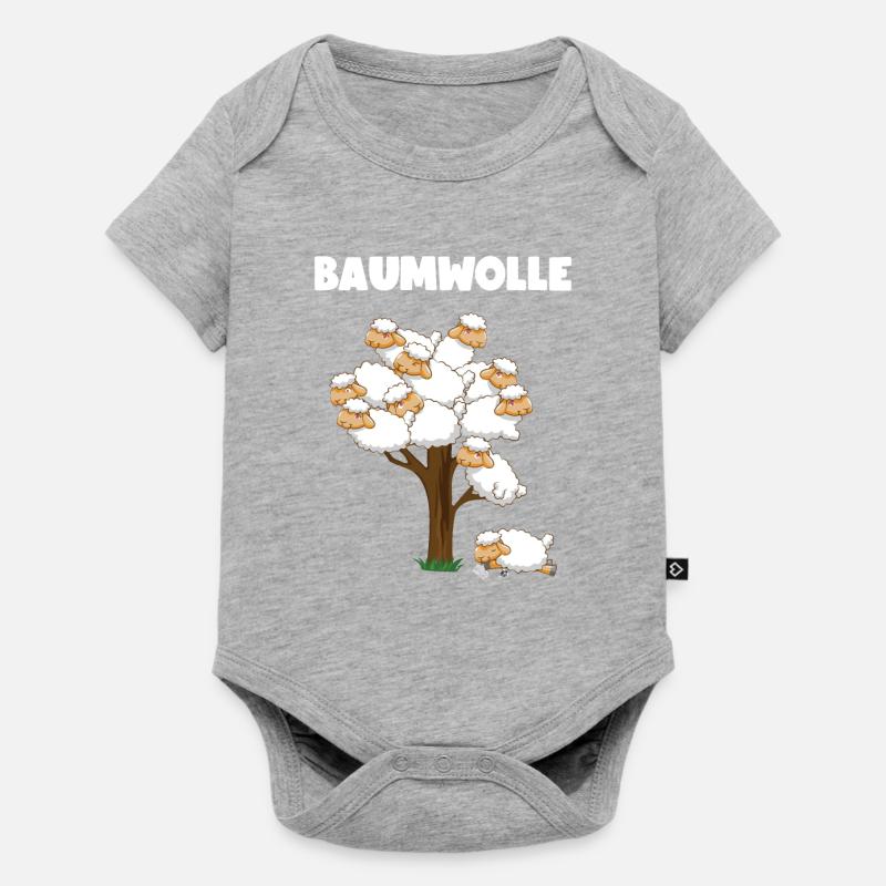 Lustiger Comic Baumwolle Schaf Spruch Geschenk - Baby Premium Kurzarmbody - Grau meliert