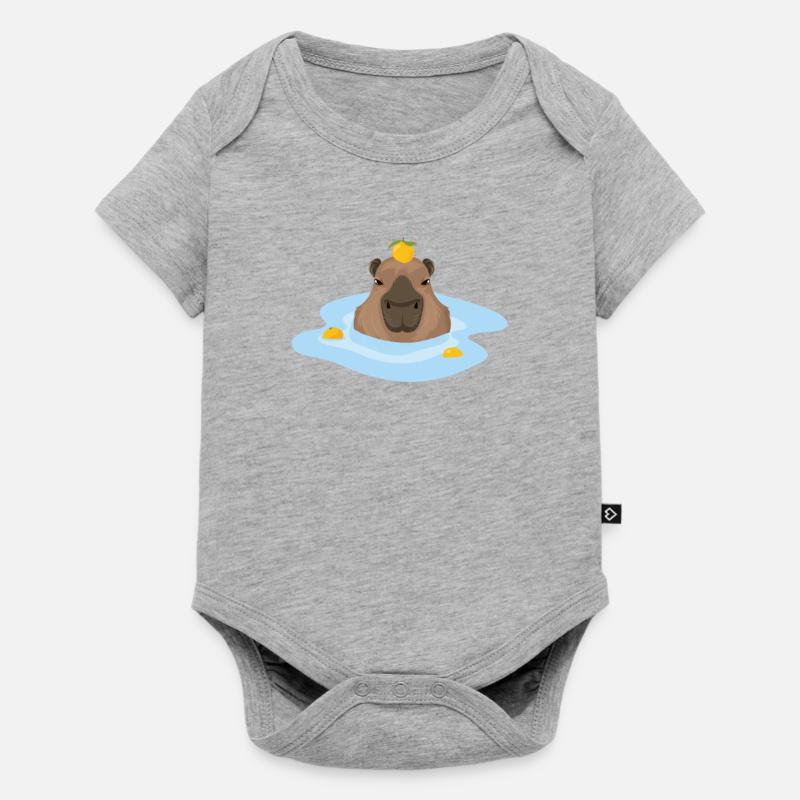 Capybara Gift Idea Meme Capybara Capybara - Baby Premium short-sleeve bodysuit - heather grey