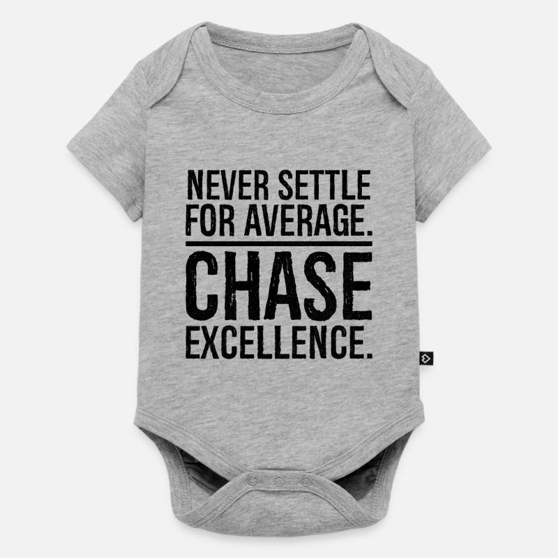 never settle for average chase - Baby Premium short-sleeve bodysuit - heather grey